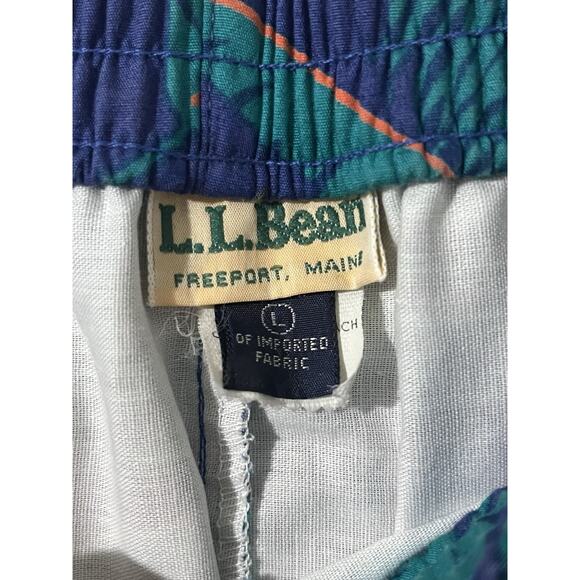 Vintage LL Bean Swim Trunk Board Shorts Mens Sz L Made in USA Floral - Picture 3 of 8